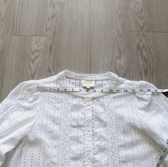 Sezane Marinette Shirt Eyelet Lace Organic Cotton 42 - Picture 11 of 15